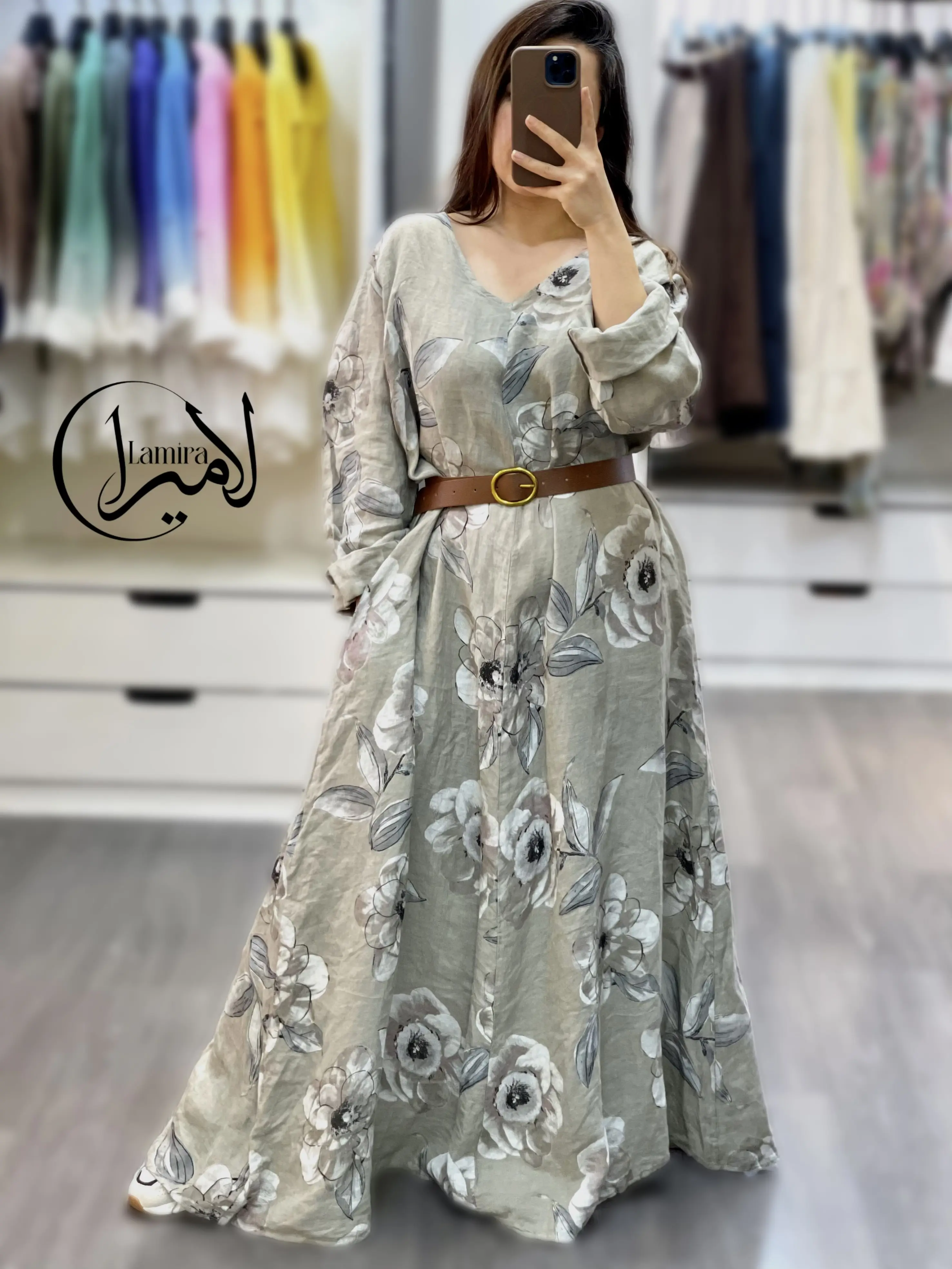 پیراهن نیم کلوش ایتالیایی طرح میخک